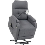 Linen Fabric Electric Recliner Chair With Remote Control | Grey