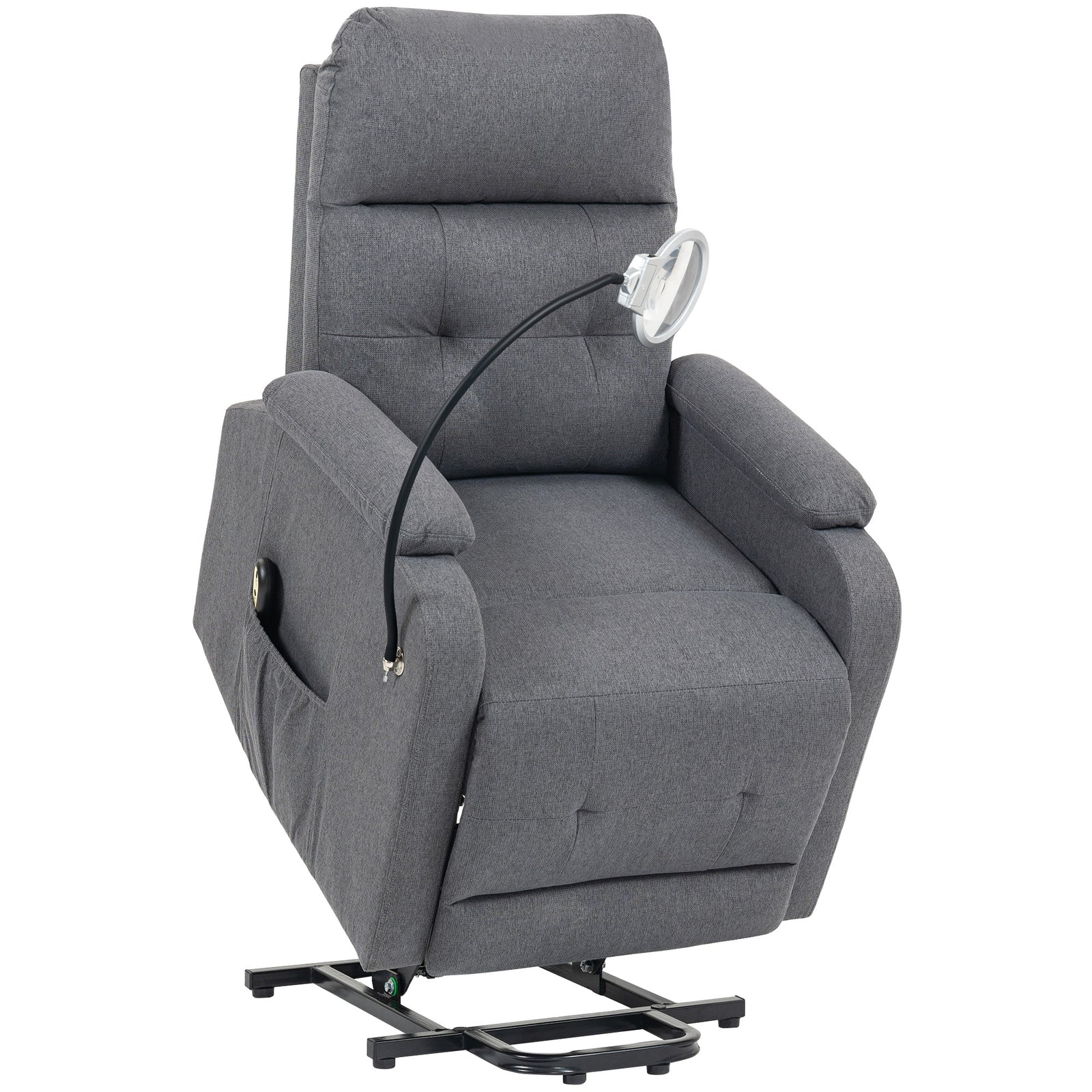 Linen Fabric Electric Recliner Chair With Remote Control | Grey