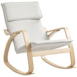 Comfortable Relax Rocking Chair With High Back | Cream