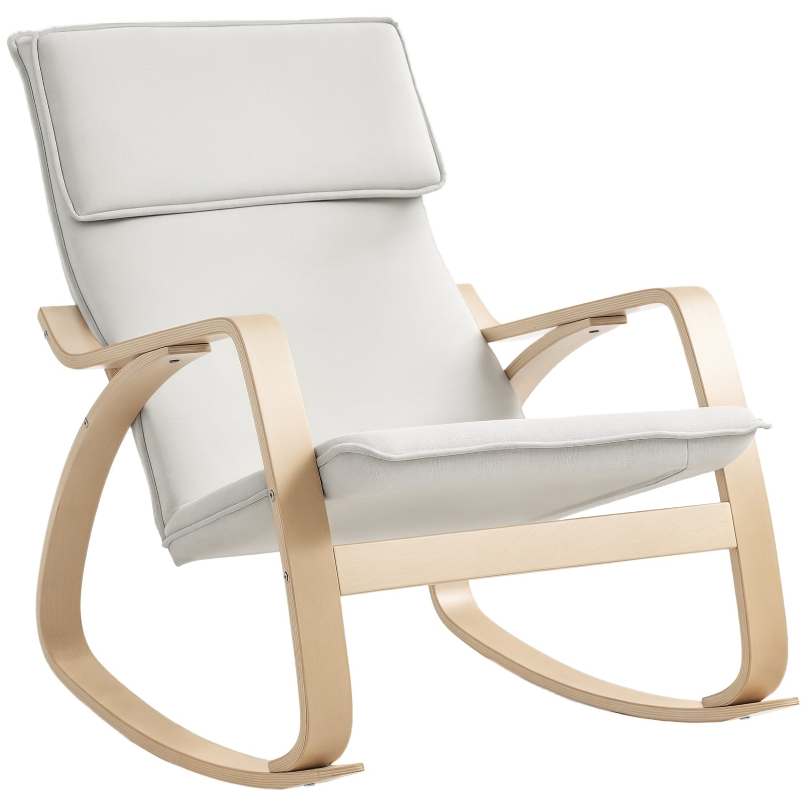 Comfortable Relax Rocking Chair With High Back | Cream