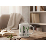Dyzi Look In Sharp Cactus Quote Ceramic Coffee Mug White