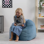 Kids Aurora Velvet Bean Bag Chair | Blue