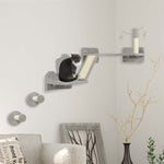 3pcs Corner Design Cat Wall Shelves Furniture, Light Grey