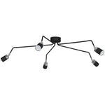 Joker Hand Made Ceiling Lamp In Matt Black With Striking Chrome Detail Featuring 5 Minmalistic Slender Cylinder Shades