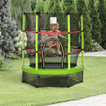 Kids Trampoline Mini Bouncer W/ Enclosure Net For 3-6 Years | Green