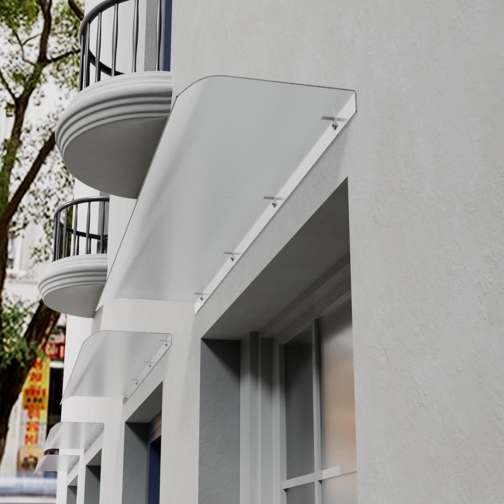 160cm W X 43cm D Frosted Window Door Awning Canopy