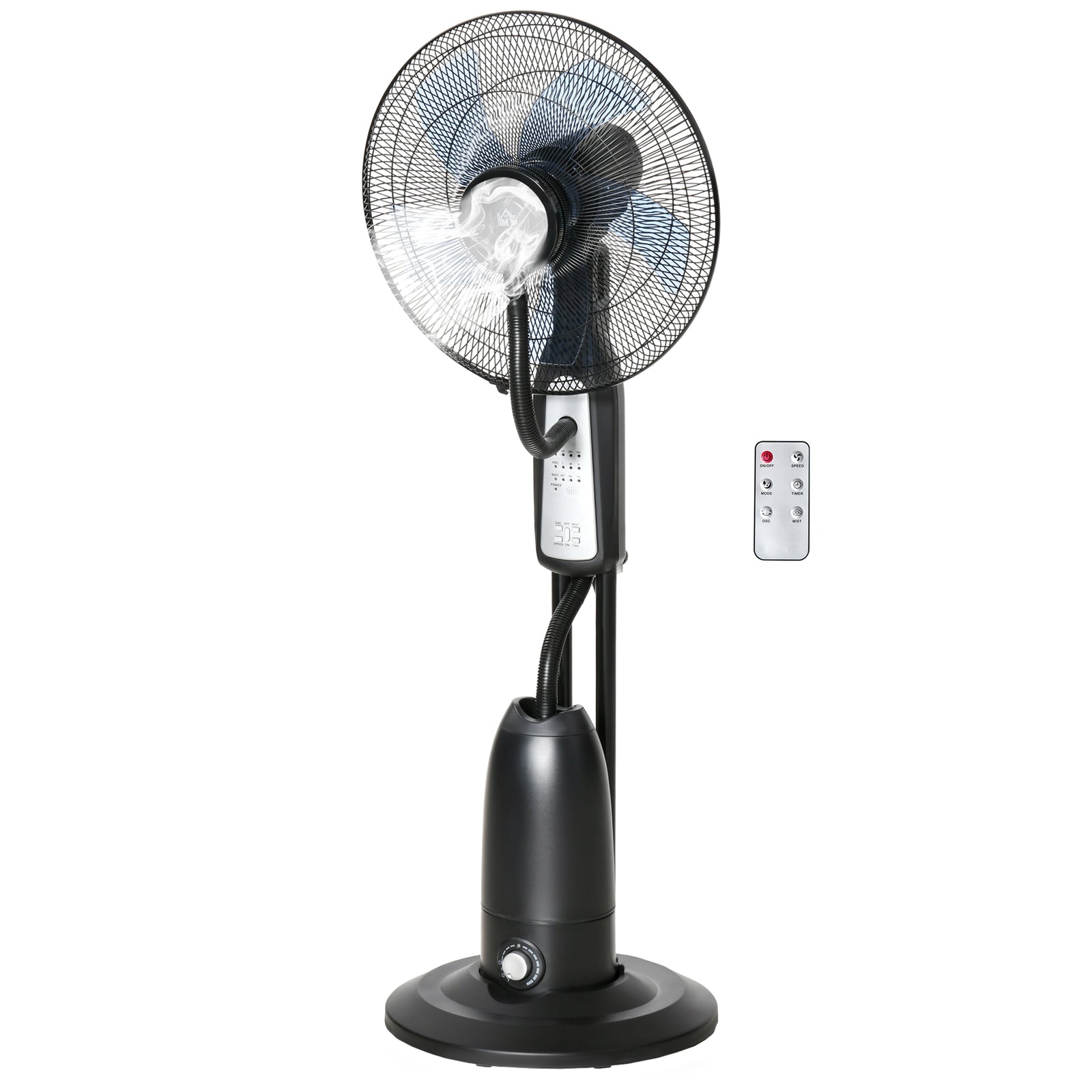 18" Pedestal Fan With Water Mist Spray, 2.8l Tank