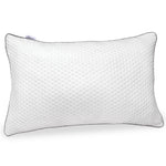 Premium Orthopaedic Shredded Memory Foam Bed Pillow 70x45cm, Neck Back & Side Support, Bamboo Washable Cover | Set of 1 | White