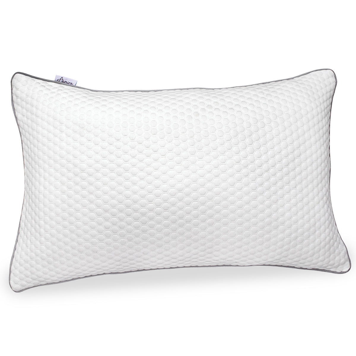 Premium Orthopaedic Shredded Memory Foam Bed Pillow 70x45cm, Neck Back & Side Support, Bamboo Washable Cover | Set of 1 | White