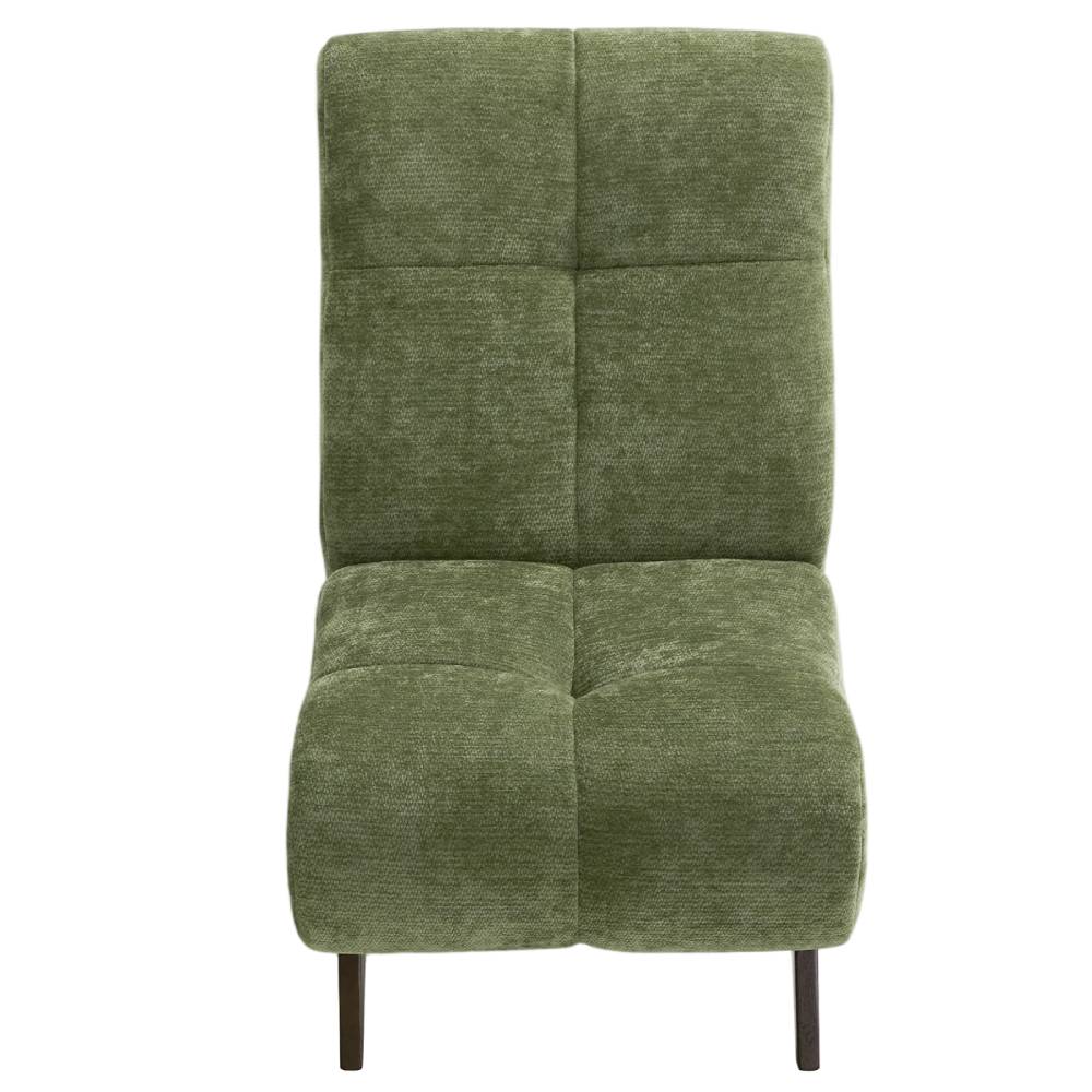 Modern Upholstered Accent Chair High Back Lounge Chair Padded Chenille Armchair With Wooden Legs | Green