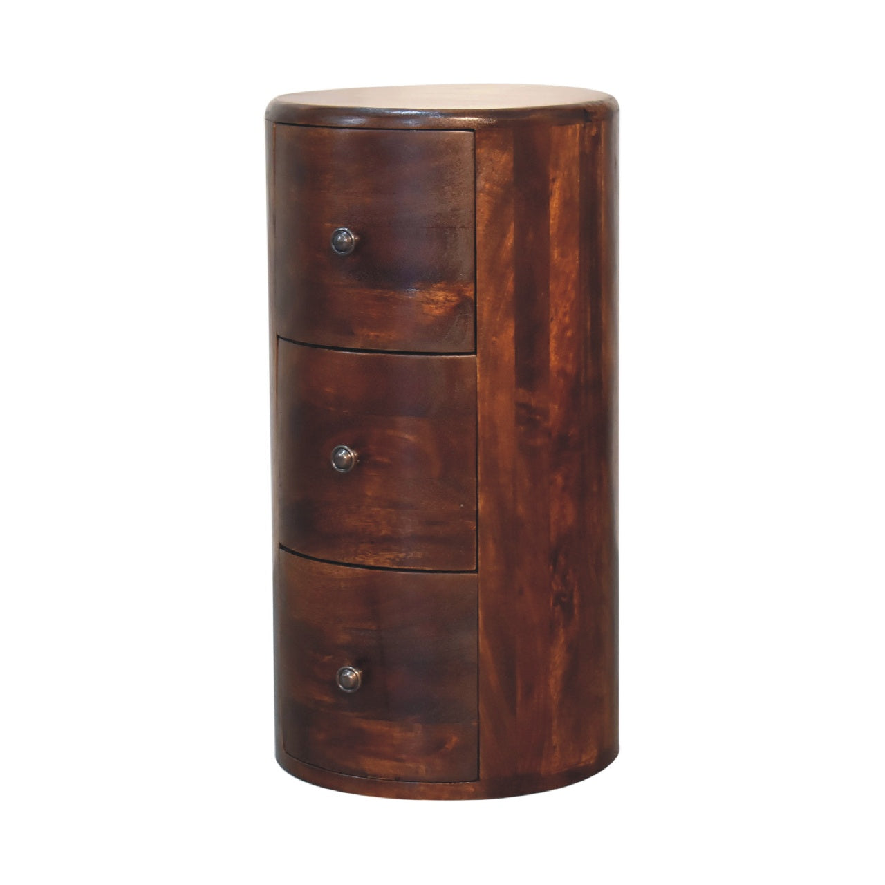 Solid Mango Wood Chestnut Drum Chest
