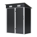 5 X 3ft Metal Garden Storage Shed With Lockable Door | Black