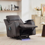 Byron Electric Riser Recliner Chair With Massage And Heat, Drink Cooler, Table | Brown