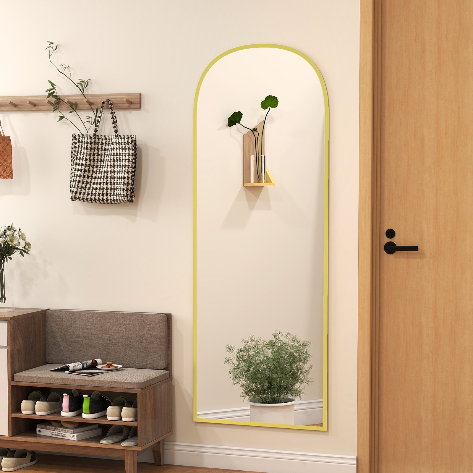 Full Length Mirror, 165x60cm, Arched, Free Standing | Gold