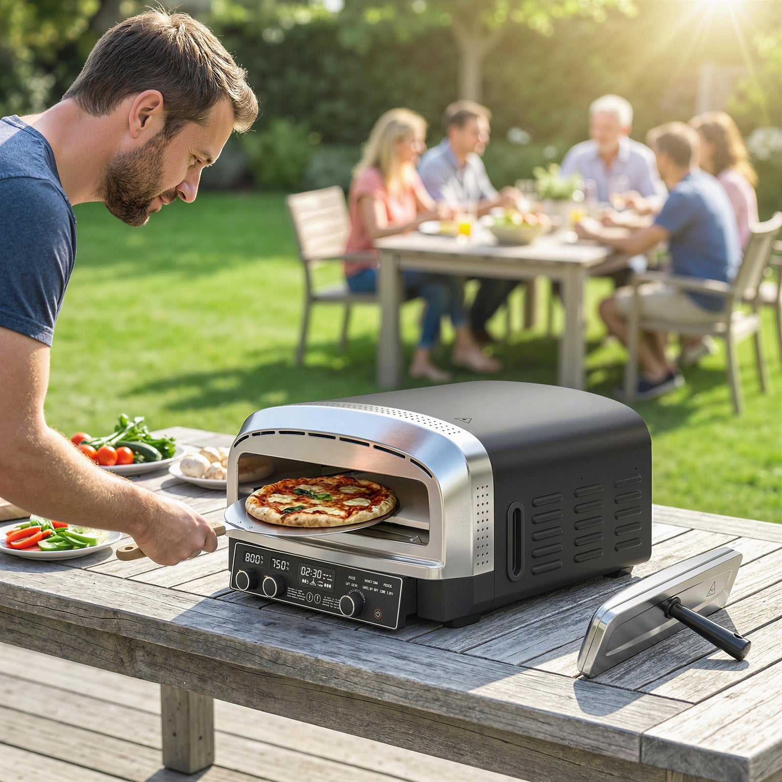 Outdoor Pizza Oven Dual Heating Control 37 Cm