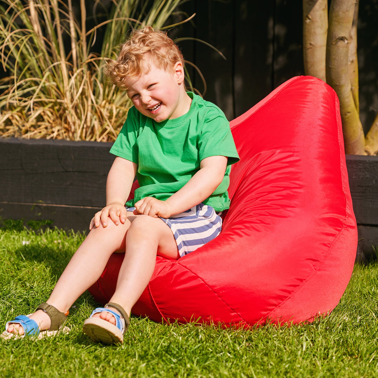 Kids High Back Bean Bag Chair | Red