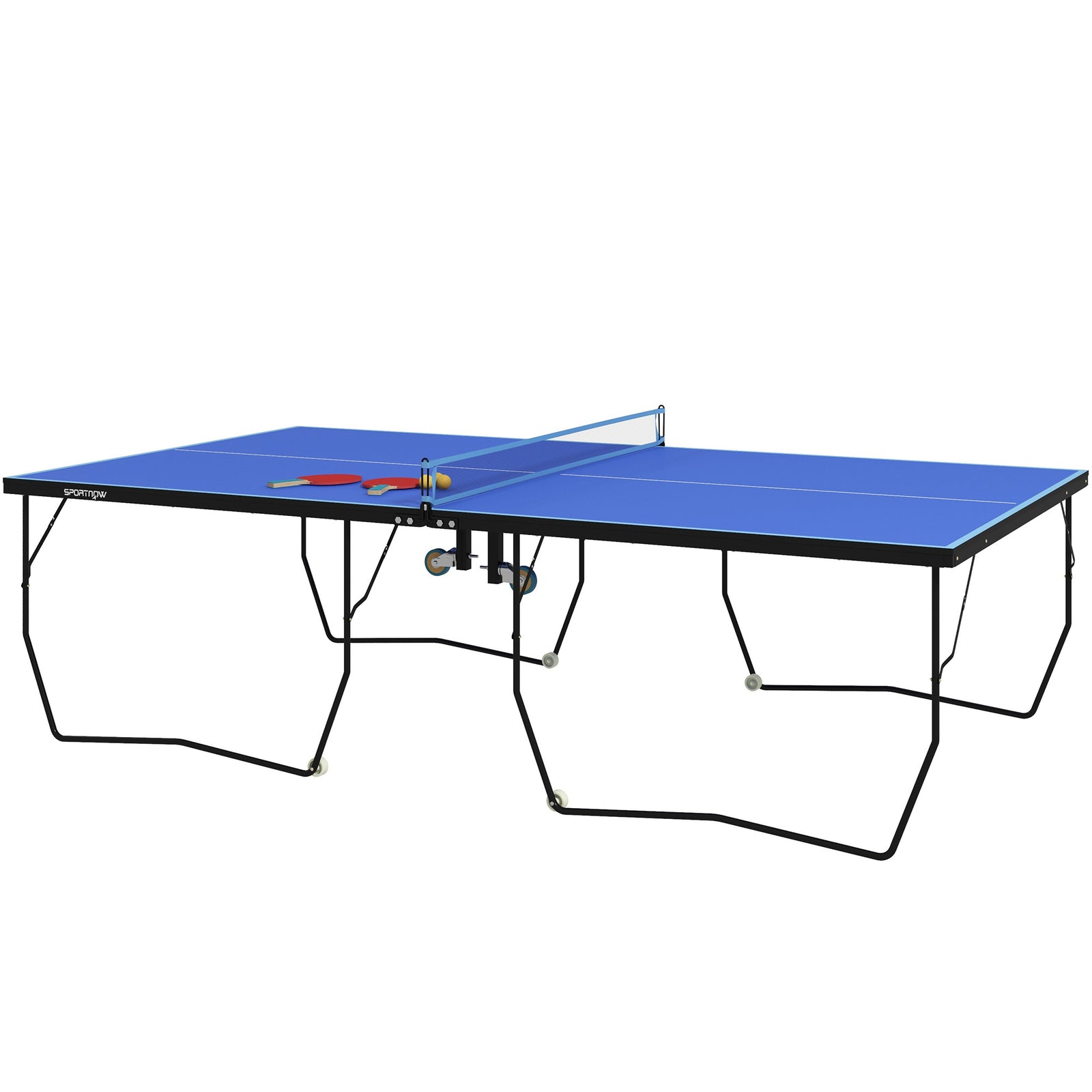 9ft Folding Ping Pong Table, Quick Set-up | Blue