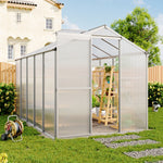 6 x 6-10FT Silver Aluminum Hobby Greenhouse With Operable Window | Large | Clear