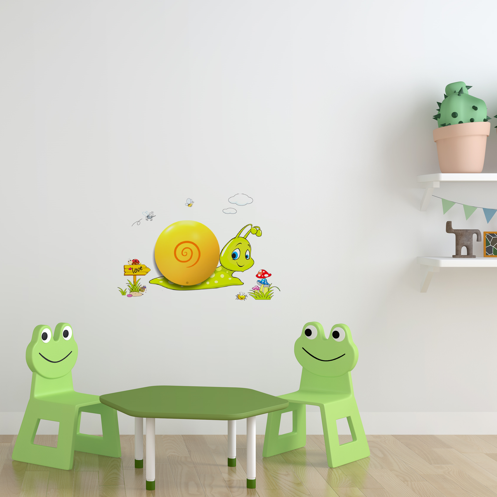 Snail Led Childrens Lamp Charming Fun Night Light Ultra Low Consumption 0.6w Colourful Wall Decals Create A 3d Effect