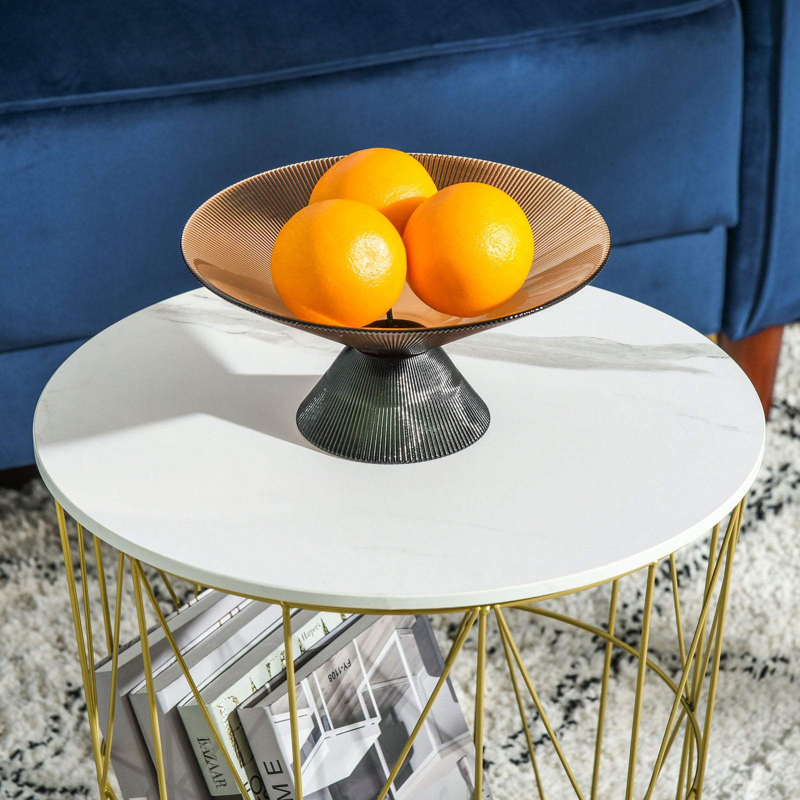 Set Of 2 Nesting End Tables Side Tables With Steel Frame