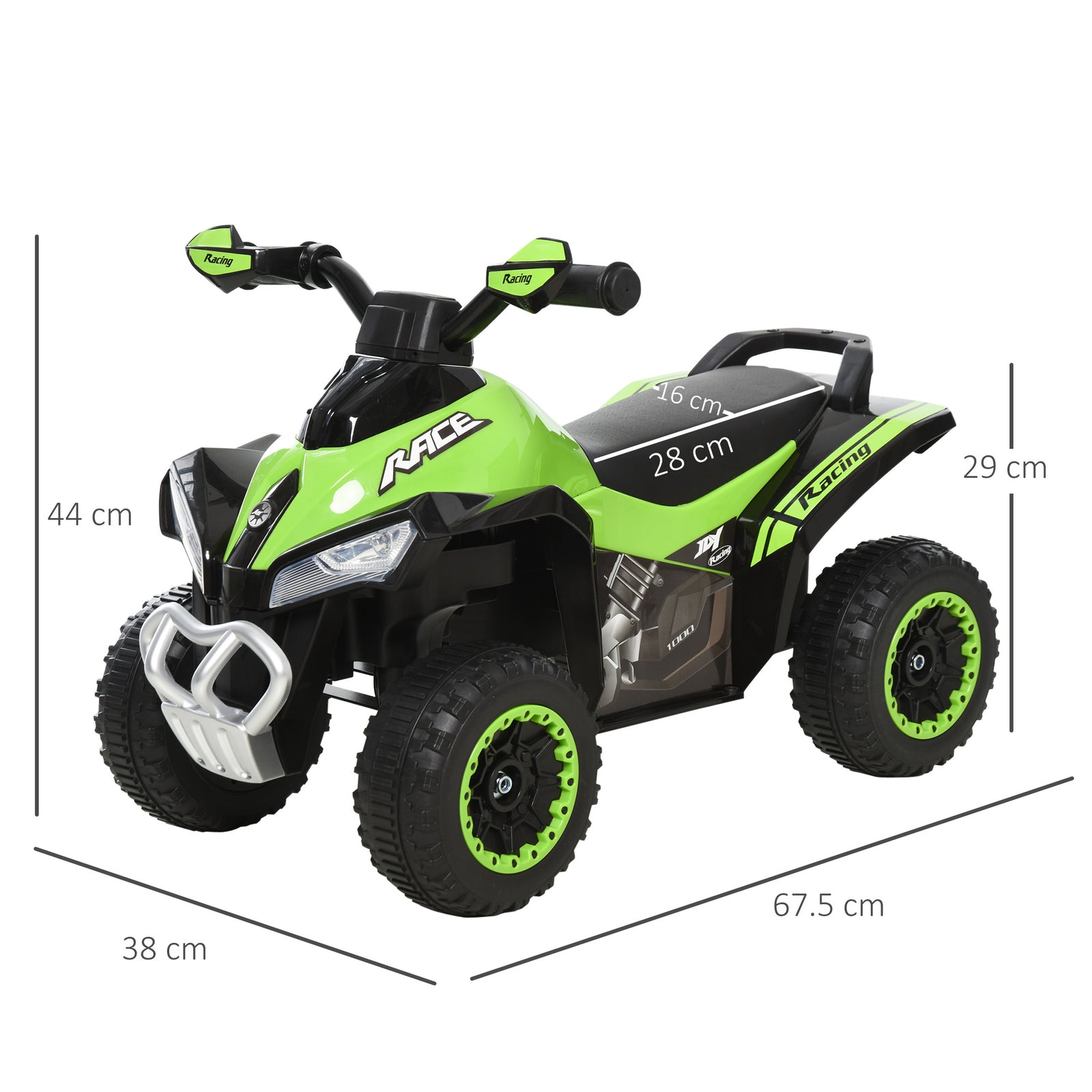 No Power Quad Toddler Ride On Car Foot-to-floor Sliding | Green