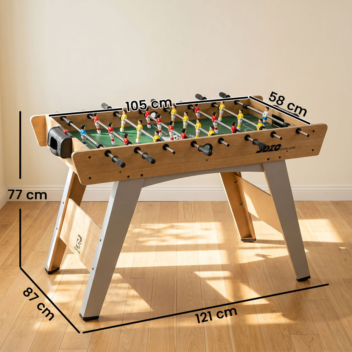 SPORTNOW 4ft Table Football, Foosball Table Game For Adults, Natural Wood