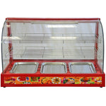 Wide Glass Food Warmer | 90cm | Red