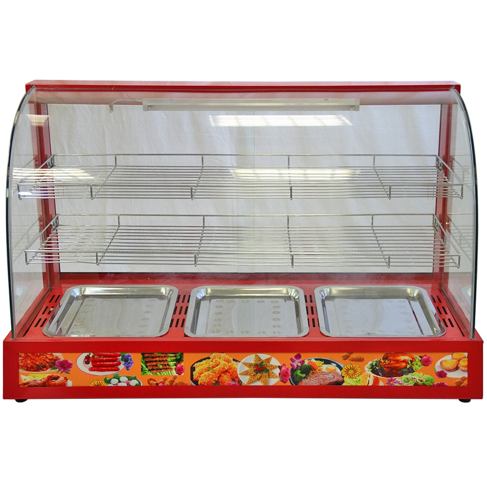 Wide Glass Food Warmer | 90cm | Red