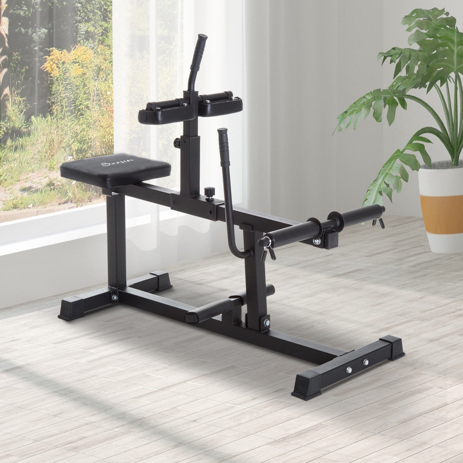 Seated Adjustable Leg Extension Machine With Plate Loaded