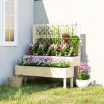2-tier Raised Garden Bed With Trellis For Climbing Plants