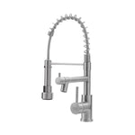 Stainless Steel Kitchen Faucet With Pull Down Spring Spout And Pot Filler | Brushed Nickel