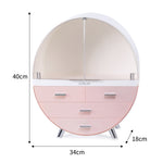 Dustproof Round Cosmetic Storage Box Desktop Organzier