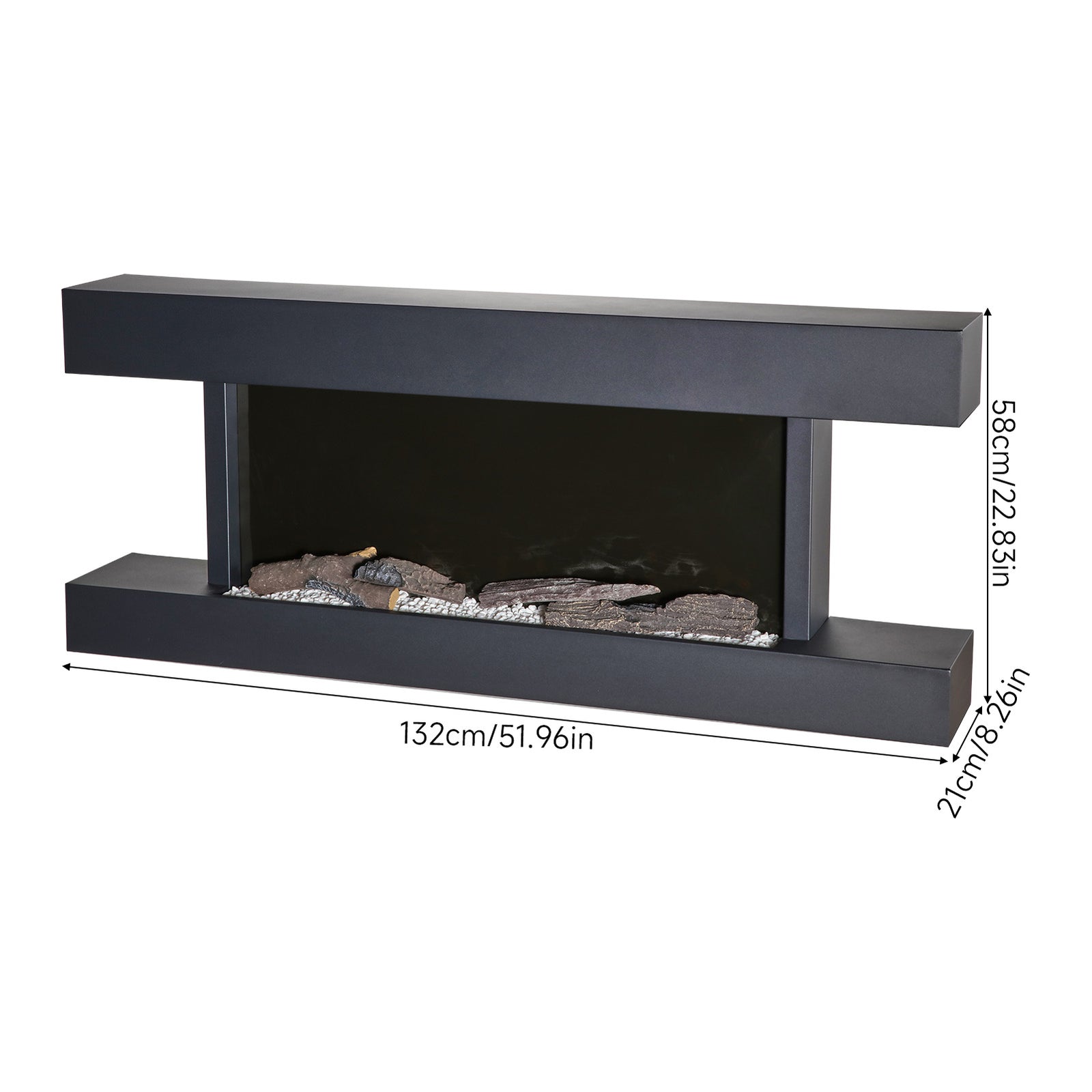 Breeins 52inch Wall Mounted Electric Fireplace With Remote Control