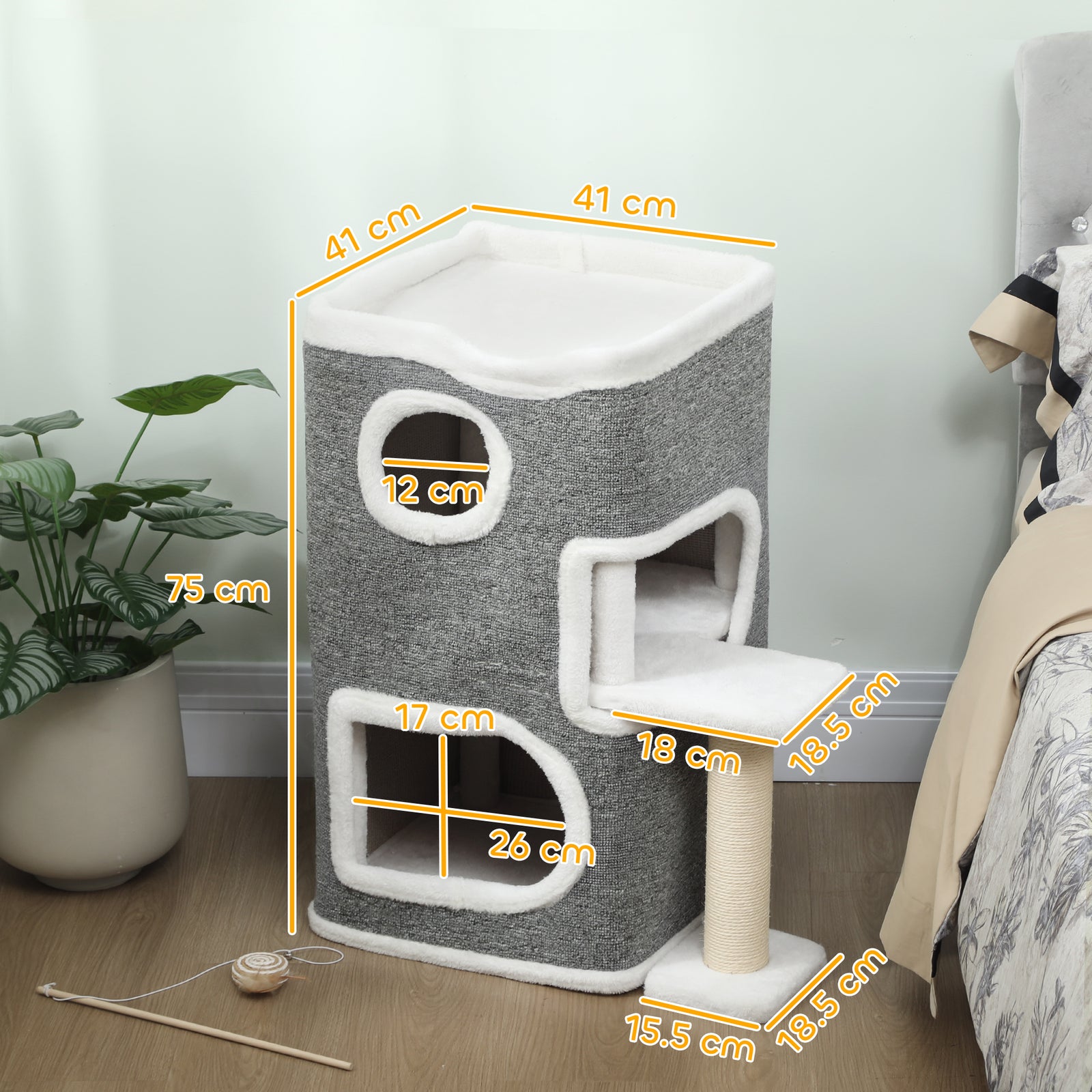 75 Cm Cat Tree Cat Condo For Indoor Cats With Scratching Post