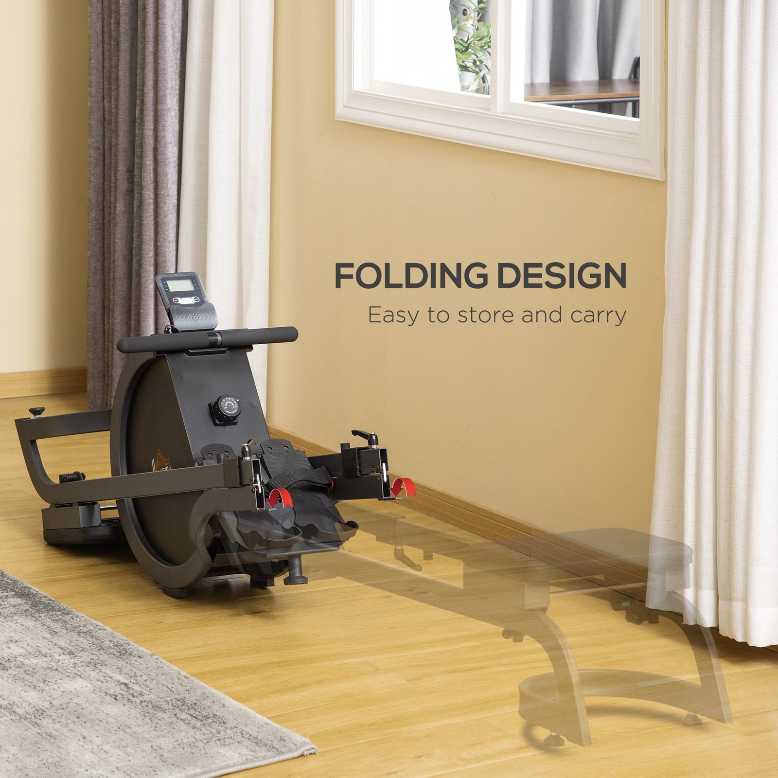 16-level Resistance Rowing Machine With Digital Monitor | Black