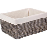 Wicker Jumbo Antique Wash Storage Basket | White