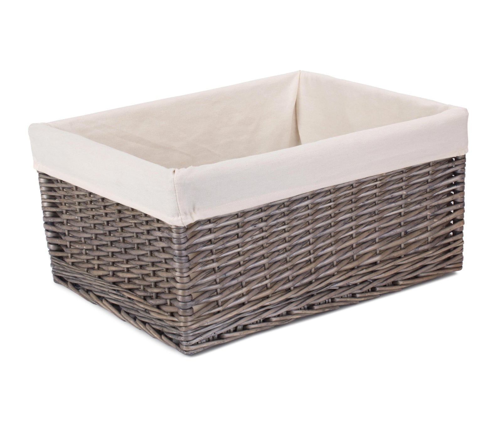 Wicker Jumbo Antique Wash Storage Basket | White