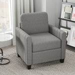 Modern Accent Chair With Spring Cushion, Back Pillow | Dove Gray