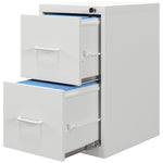 2 Drawer Filing Cabinet Steel File Cabinet For A4 | Small Double | White