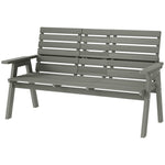 Convertable 3-seater Wood Bench Table Garden W/ Armrests