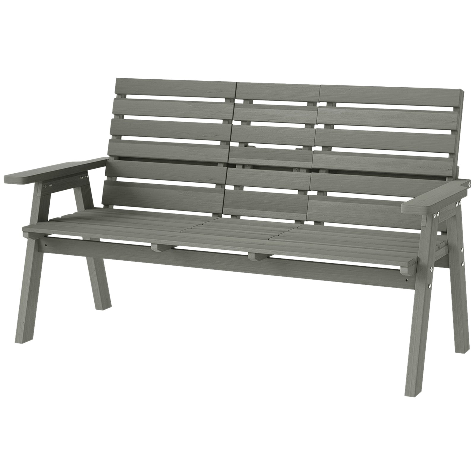 Convertable 3-seater Wood Bench Table Garden W/ Armrests