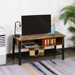 Media Stand For 45" Tvs W/ Shelves Cable Holes