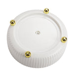Rotating Round Spice Storage Rack Tray Turntable Kitchen Organizer | Large | Pearl White