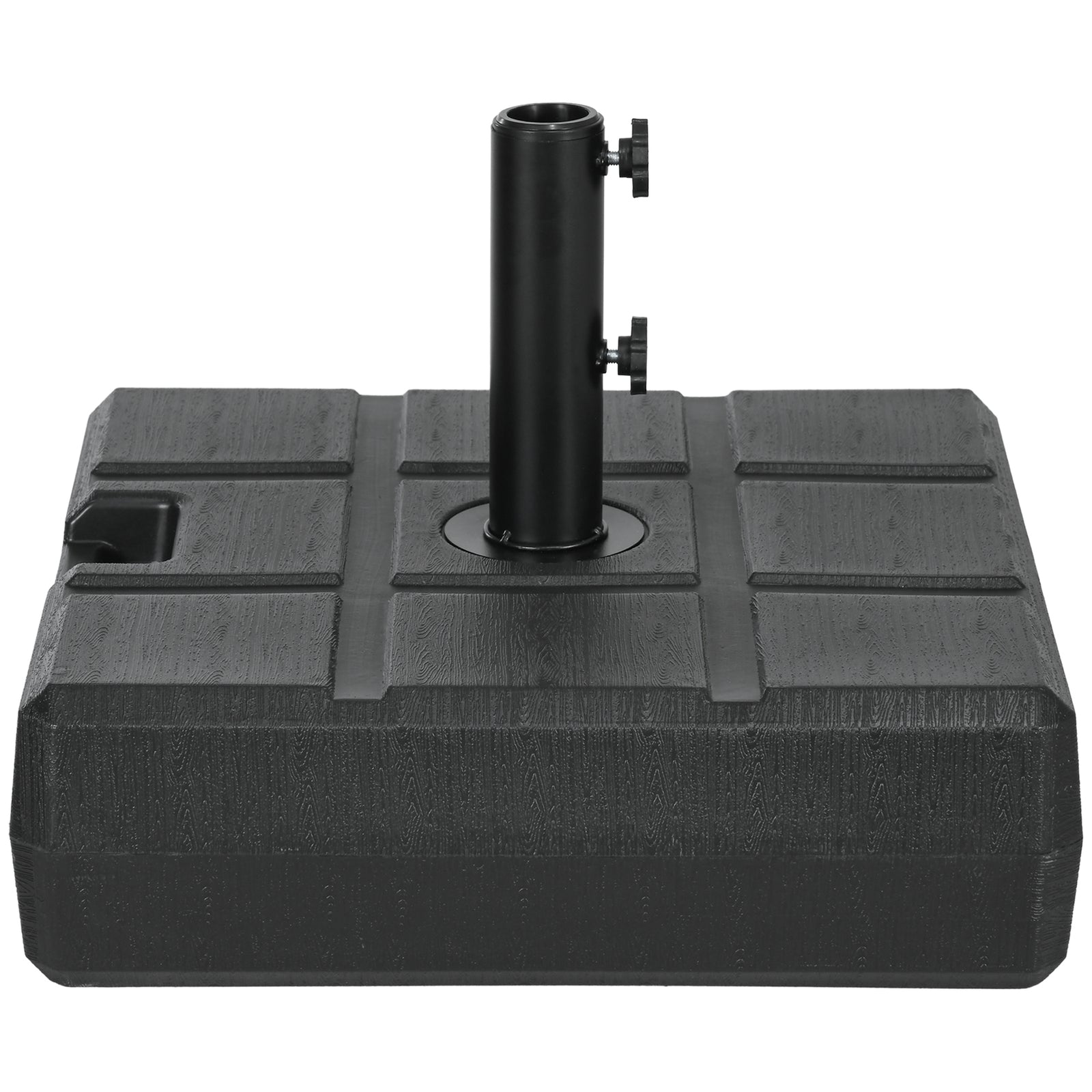 40kg Square Parasol Base W/ Wood Effect, Black
