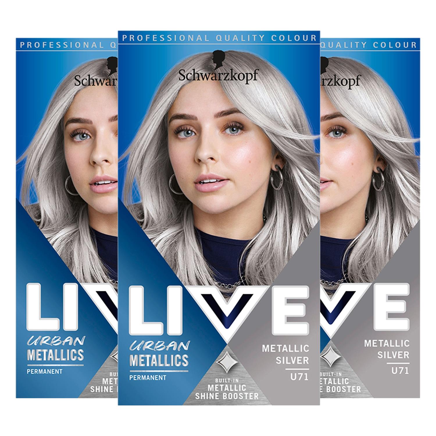 Live Ultra Violet Permanent Hair Dye, Colour + Lift L76 3x