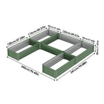 U-shaped Raised Garden Bed With 5 Compartments | One Size | Light Green
