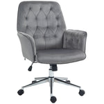 Tufted Swivel Computer Chair W/ Arm | Dark Gray