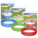 Paddling Pool 3 Ring Kids' With Repair Patch, 152x30cm, Colour May Vary