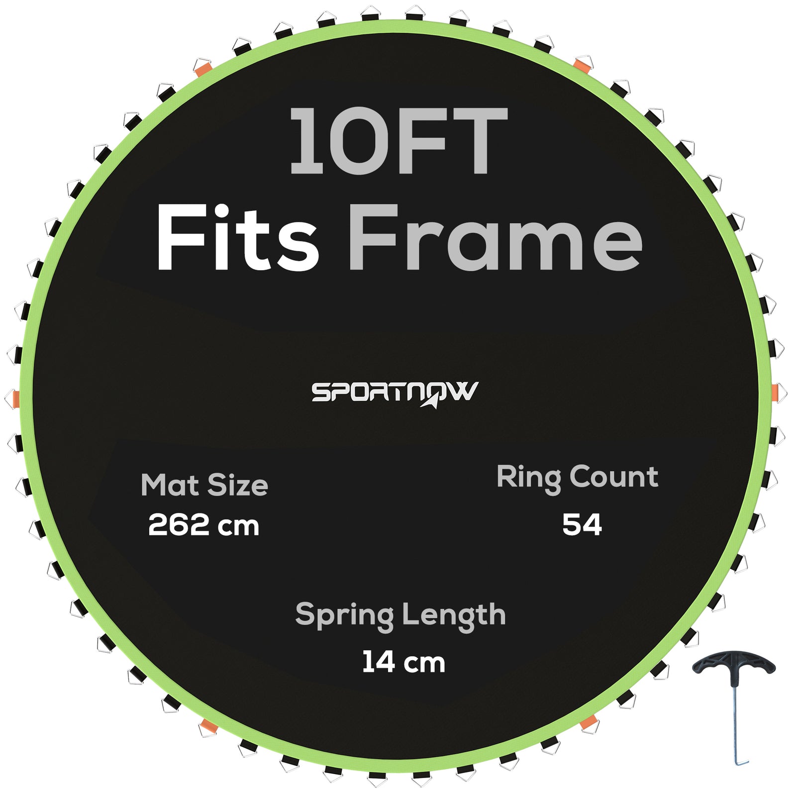 Trampoline Replacement Mat With Eight Rows Of Stitching | Green