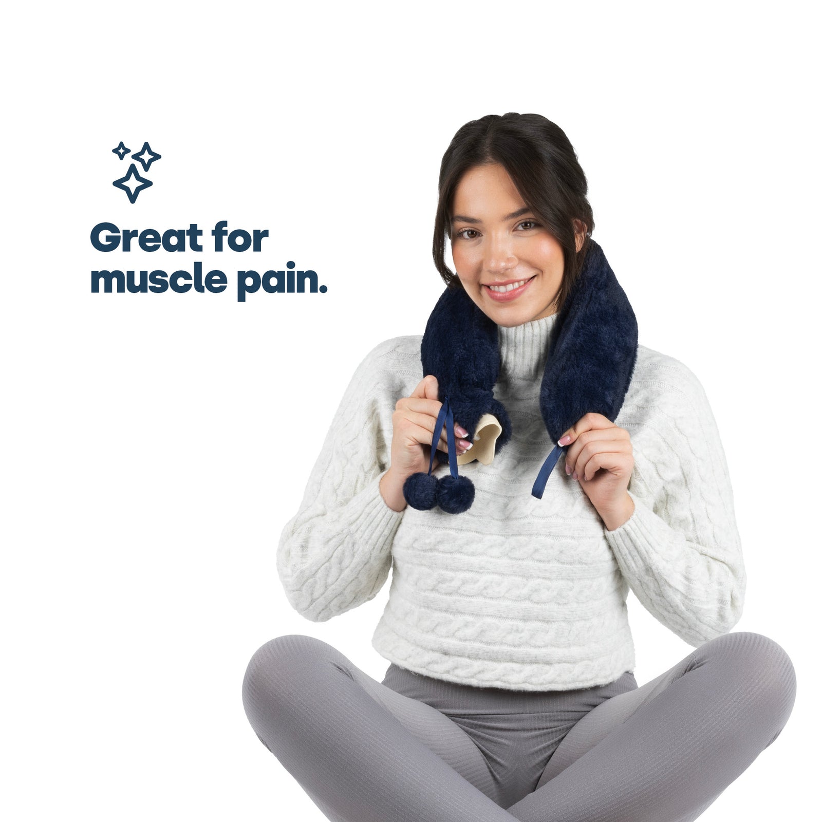 Wrap-around Long Hot Water Bottle - Navy Plush